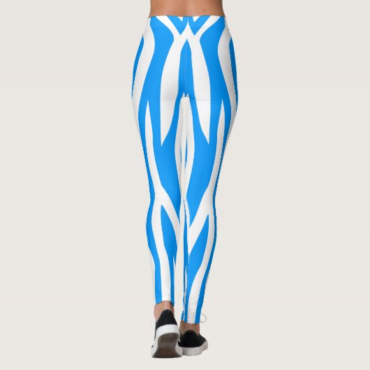 Licht blauwe Zebra afdrukken Leggings (Achterkant)