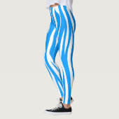 Licht blauwe Zebra afdrukken Leggings (Links)