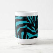 Licht blauwe Zebra Stripe Animal Print Koffiemok (Center)