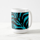 Licht blauwe Zebra Stripe Animal Print Koffiemok (Voorkant rechts)