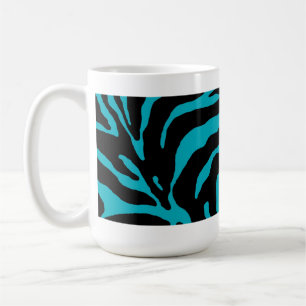 Licht blauwe Zebra Stripe Animal Print Koffiemok