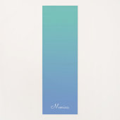 Licht Blauwgroen aan Korenbloem Blauwe Gradiënt Yogamat (Voorkant)