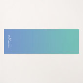 Licht Blauwgroen aan Korenbloem Blauwe Gradiënt Yogamat (Voorkant (horizontaal))