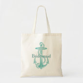Licht Blauwgroen  Anker Persoonlijk Bridesmaid Tote Bag (Voorkant)