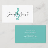 Licht Blauwgroen behandelbare schoonmaakmuzikant Visitekaartje (Voorkant / Achterkant)