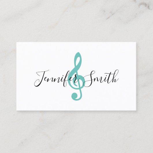 Licht Blauwgroen behandelbare schoonmaakmuzikant Visitekaartje (Voorkant)