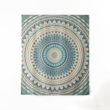 Licht Blauwgroen Beige Mandala