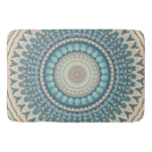 Licht Blauwgroen Blauw Beige Mandala   Badmat (Voorkant)