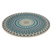 Licht Blauwgroen Blauw Beige Mandala Snijplank (Hoek)