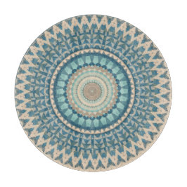 Licht Blauwgroen Blauw Beige Mandala Snijplank