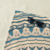 Licht Blauwgroen Blauw Beige Mandala  Strandlaken (In situ)