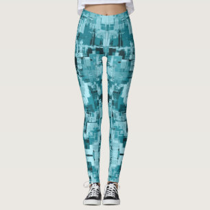 Licht Blauwgroen Blauw Groene Abstracte Rendy Leggings