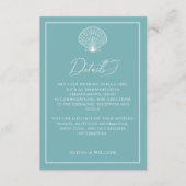 Licht Blauwgroen Blauw Seashell Beach bruiloft Det Informatiekaartje (Voorkant)