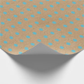 Licht Blauwgroen Blauwe Groene Stippen Faux Rustic Cadeaupapier (Hoek)