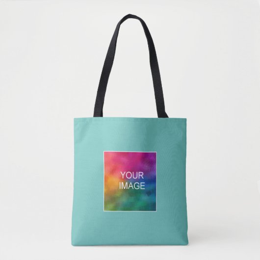 Licht Blauwgroen Carissma Voeg hier uw foto toe Tote Bag (Voorkant)