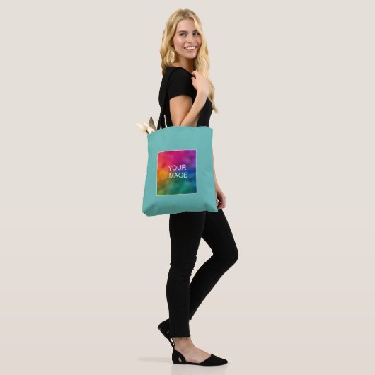 Licht Blauwgroen Carissma Voeg hier uw foto toe Tote Bag (Op model)