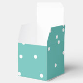 Licht Blauwgroen Dot Pattern BonBon Snoep Bedankdoosjes (Geopend)