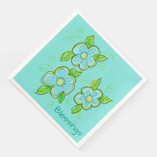 Licht Blauwgroen Drijvende luiers Servetten (Hoek)