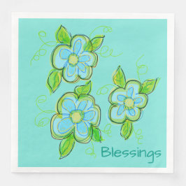 Licht Blauwgroen Drijvende luiers Servetten