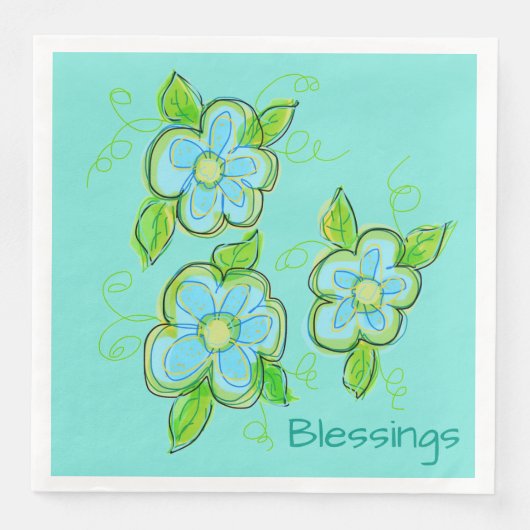 Licht Blauwgroen Drijvende luiers Servetten (Voorkant)