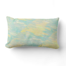 Licht Blauwgroen en geel Abstract Sierkussen