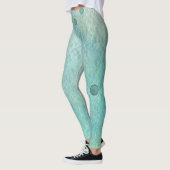Licht Blauwgroen en orchidee Paarse schilderplaatj Leggings (Links)