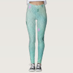 Licht Blauwgroen en orchidee Paarse schilderplaatj Leggings<br><div class="desc">Een stijlontwerp van de waterverf met sommige verfaanrakingen geeft deze leggings en een beetje artsy blik. Biedt een kalmerende,  licht blauwgroen achtergrond met splatters in donker blauwgroen en orchidee paars.</div>