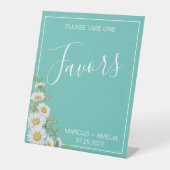 Licht Blauwgroen en witte feestdagen Reclamebord Met Voetstuk (Voorkant)