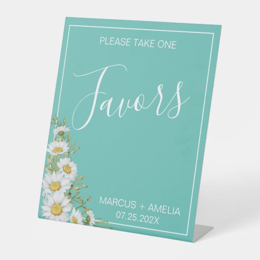 Licht Blauwgroen en witte feestdagen Reclamebord Met Voetstuk (Voorkant)