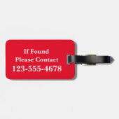 Licht Blauwgroen en witte poka dot met rood monogr Bagagelabel (Achterkant horizontaal)