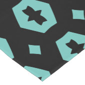 Licht Blauwgroen en zwart: Geometriana 1 Korte Tafelloper (Hoek)