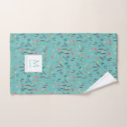 Licht Blauwgroen Florenz PRECIES VOOR GOD Monogram Handdoek (Handdoek)