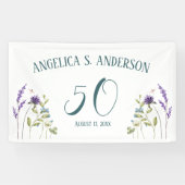 Licht Blauwgroen Gepersonaliseerde tekst Waterverf Spandoek (Horizontaal)