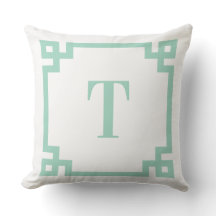 Licht-Blauwgroen Grieks sleutelgrensmonogram