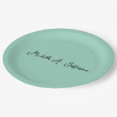 Licht Blauwgroen handschrift Creative Trendy Naam Papieren Bordje (Gekanteld)