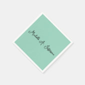 Licht Blauwgroen handschrift Creative Trendy Naam Servet (Hoek)