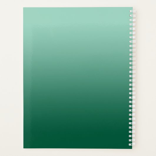 Licht Blauwgroen Hunter Green Ombre Curved Swash N Planner (Achterkant)