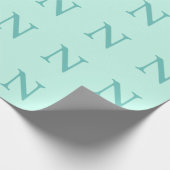 Licht Blauwgroen Initiaal Letter Trendy Pastel Min Cadeaupapier (Hoek)