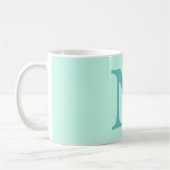 Licht Blauwgroen Initiaal Letter Trendy Pastel Min Koffiemok (Links)