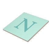 Licht Blauwgroen Initiaal Letter Trendy Pastel Min Tegeltje (Zijkant)