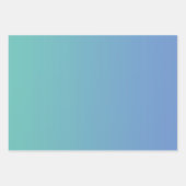 Licht Blauwgroen korenbloem blauw ombre Inpakpapier Vel (Voorkant 3)