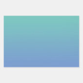 Licht Blauwgroen korenbloem blauw ombre Inpakpapier Vel (Voorkant)