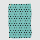 Licht Blauwgroen met zwarte poolpunten Golfhanddoek (Voorkant)