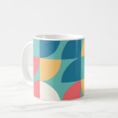 Licht Blauwgroen Mid-Century Mod Geometric 1960s Koffiemok (Voorkant links)