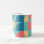 Licht Blauwgroen Mid-Century Mod Geometric 1960s Koffiemok (Center)