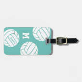 licht blauwgroen of IEDERE kleurenmonogramme volle Bagagelabel (Voorkant horizontaal)