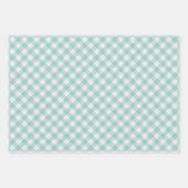 Licht Blauwgroen Periwinkle Violet Blue Gingham Inpakpapier Vel (Voorkant 3)