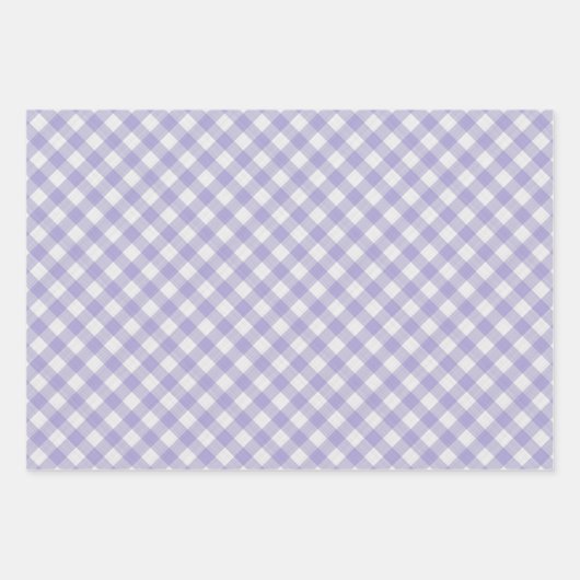 Licht Blauwgroen Periwinkle Violet Blue Gingham Inpakpapier Vel (Voorkant 2)