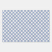 Licht Blauwgroen Periwinkle Violet Blue Gingham Inpakpapier Vel (Voorkant)