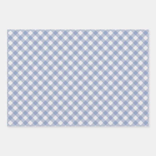 Licht Blauwgroen Periwinkle Violet Blue Gingham Inpakpapier Vel (Voorkant)